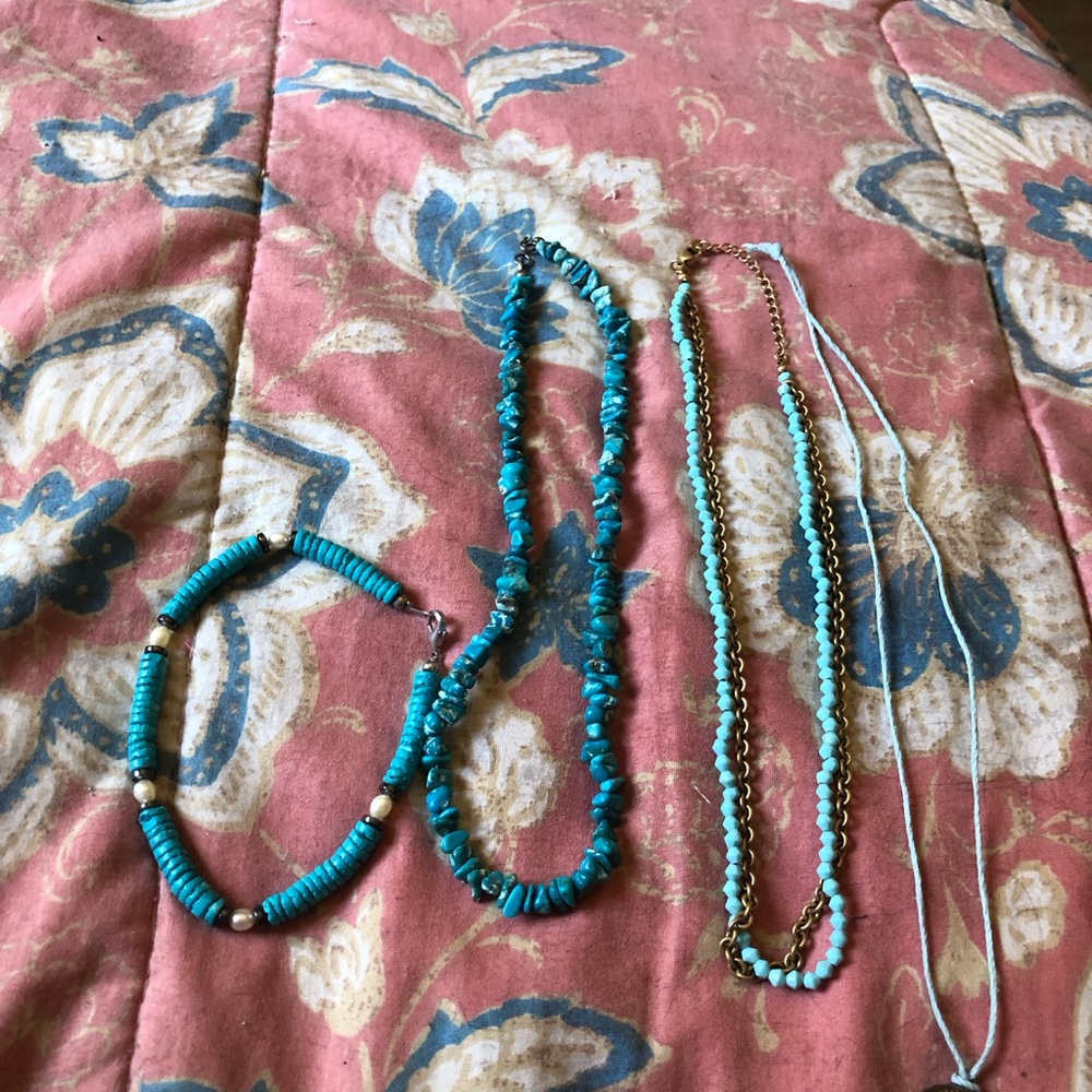 Turquoise Bead Layered Necklace Set - Blue Turquoise Jewelry